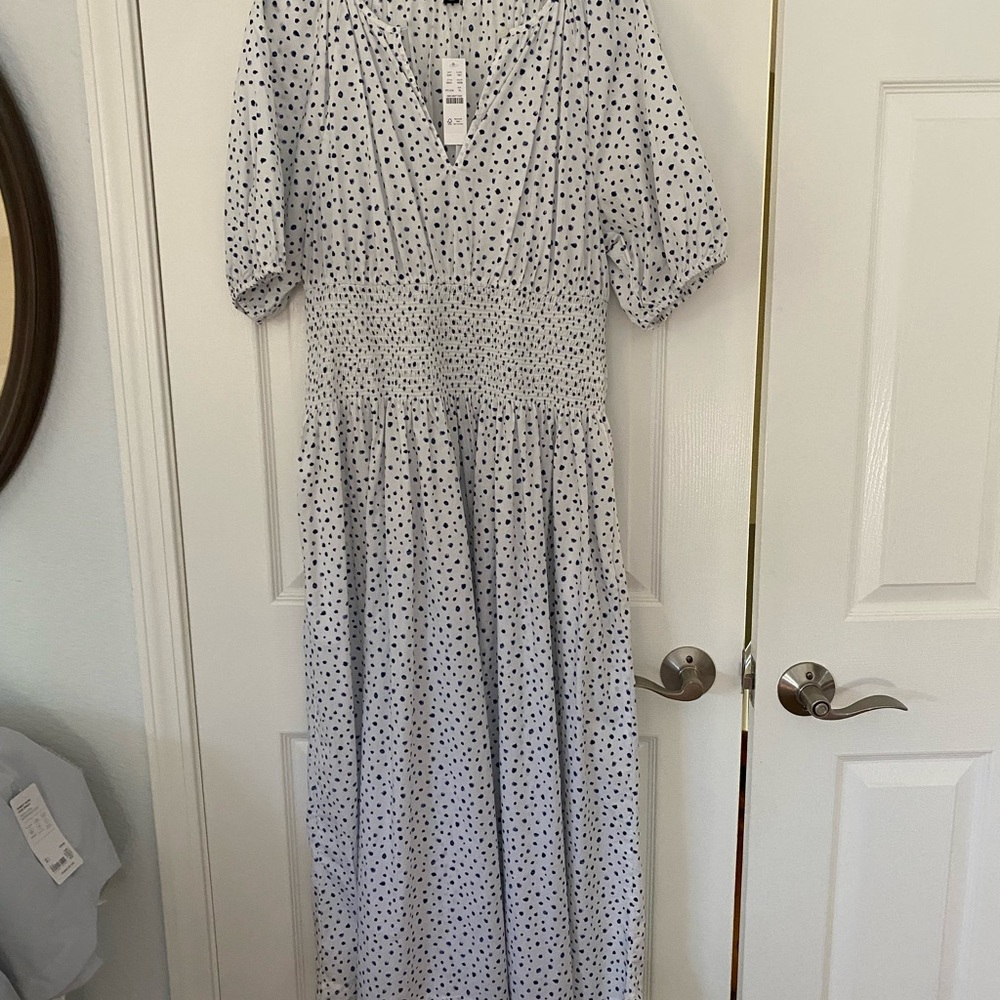 J. Crew White Maxi Dress with Dot Print - Picture 2 of 6